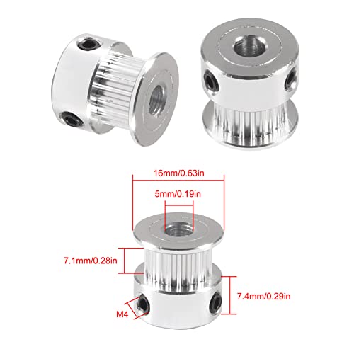 21PCS/Set GT2 Timing Belt Pulley Include 8pcs Mix Timing Belt 6 mm Width, 8pcs 20 Teeth 6mm Bore Belt Pulley Wheel, 4pcs Tensioner Spring Torsion with 1pcs Allen Wrench for 3D Printer
