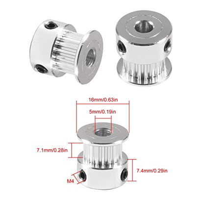 21PCS/Set GT2 Timing Belt Pulley Include 8pcs Mix Timing Belt 6 mm Width, 8pcs 20 Teeth 6mm Bore Belt Pulley Wheel, 4pcs Tensioner Spring Torsion with 1pcs Allen Wrench for 3D Printer