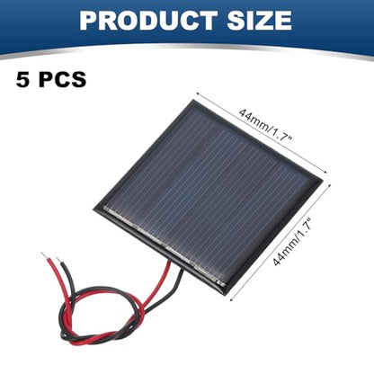 MECCANIXITY 5 Pcs 2V 0.22W 110mA Mini Solar Panels with 2 Cable - style: 2V 0.22W 110mA