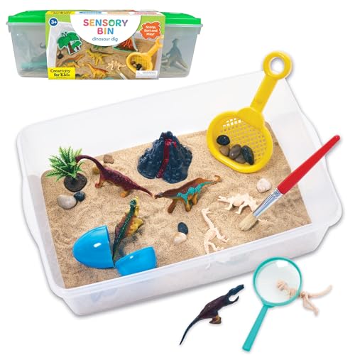 Creativity for Kids Sensory Bin: Dinosaur Dig - Toddler Sensory Toys, Sensory Bin Filler and Toddler Activities for Boys and Girls, Dinosaur Toys for Kids Ages 3-5+ - style: Dinosaur Dig