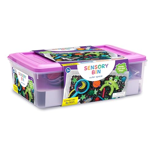 Creativity for Kids Sensory Bin: Outer Space Toys - Preschool and Toddler Sensory Toys, Kids Gifts for Boys and Girls Ages 3-5+, 10.25 x 14.5 x 4.75 inches - style: Outer Space