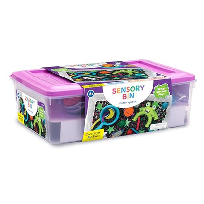 Creativity for Kids Sensory Bin: Outer Space Toys - Preschool and Toddler Sensory Toys, Kids Gifts for Boys and Girls Ages 3-5+, 10.25 x 14.5 x 4.75 inches - style: Outer Space