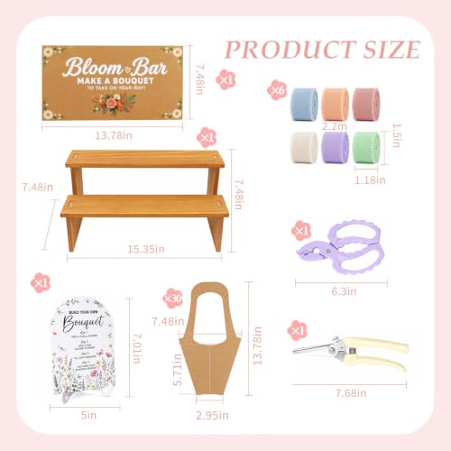 DIY Bloom Bar Supplies Set, 47 Pcs Complete Flower Bar Supplies kit