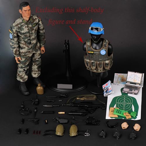 12 Inch Action Figures Military Set, 1/6 Scale Soldier Model Set with Weapons, Outfit and Other Accessories - Peacekeeping Force-CH03 - color: Ch03