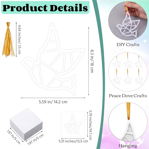 Sinload 24 Pcs Dove Craft Kit Religious Christian Peace Pigeon Ornaments - style: White Dove