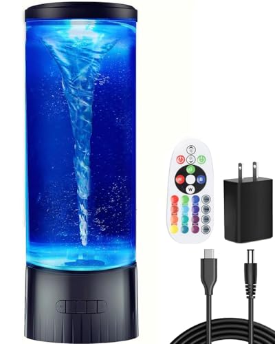 COLORLIFE LED Twister Hurricane Lamp - Large LED Sensory Vortex Light for Home Office Decoration, Holiday Birthday Party Gifts - size: 5.5*5.5*15.5