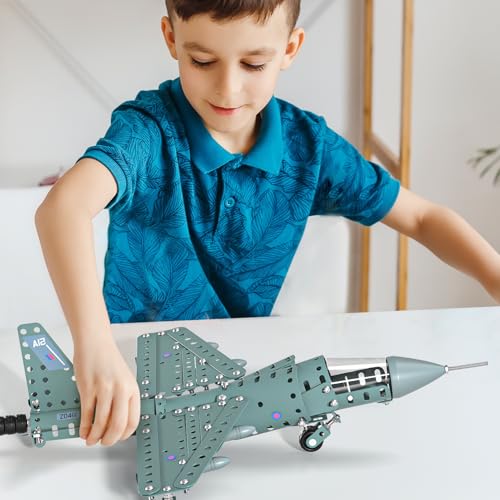 Model Airplane STEM Building Projects Toys - DIY Building STEM Projects Toys for Kids Boys Girls Ages 8-12-16, Assembly Science Kit Model Plane Birthday Gift Toy for Kids Boys 8 9 10 11 12 Years Old - style: 821-4