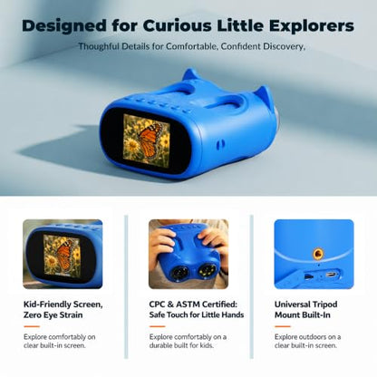 2-in-1 Kids Microscope & Telescope, STEM Science Explorer Toy Gift Age 5-10
