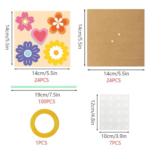 weizedm DIY Flower Bouquet Kit - 24Pcs Paper Flowers for Crafts, Make Your Own Craft Flowers Bouquet, Fun Crafts for Kids & Seniors, Mother's Day & Teacher Appreciation Gift