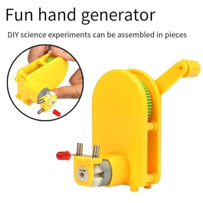 Portable Hand Cranked Power Generator Handheld Crank Generator Science Experiments STEM Building Toy for Student Teen ABS Plastic