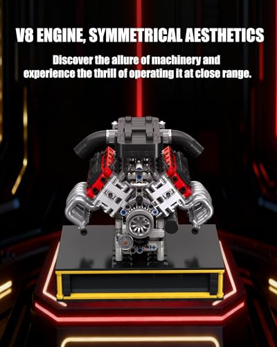 V8 Engine Building Kit that Runs with Motor and Battery Powered