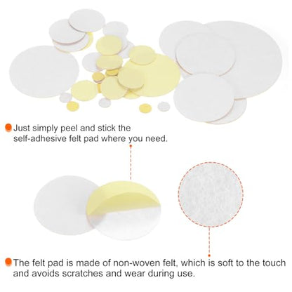 HARFINGTON 48pcs Round Adhesive Felt Circles, 13mm 1/2" Pre Cut Felt Craft Stickers Non-Woven Mini Felt Fabric Circles for DIY Sewing Handcraft Cut Projects Craft Finishing, White - color: White, size: 13mm (48pcs)