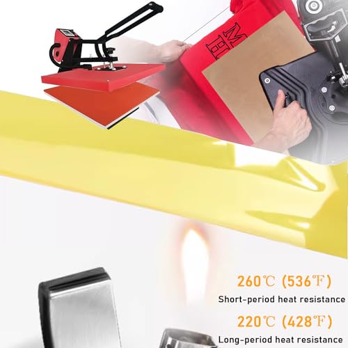 3 Pack Teflon Sheets for Heat Press 16x12 and 3 Rolls Heat Transfer Tape 10mm Non Stick Transfer Sheet Heat Press Tape Set for Sublimation PTFE Teflon Sheet Heat Resistant - color: 16x12" Teflon sheet 3P & 10mm Heat tape