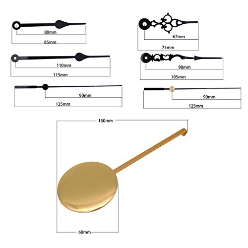 LOVIVER DIY Mechanism Pendulum Movements Replacement Kits W/Chime Music Box Wall Clock Parts