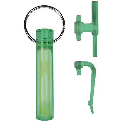 GEAR AID Ni Glo 2” UV Rechargeable Glowing Keychain – Multi-Purpose Glow-in-the-Dark Accessory for Camping - color: Green, size: 2 Pack