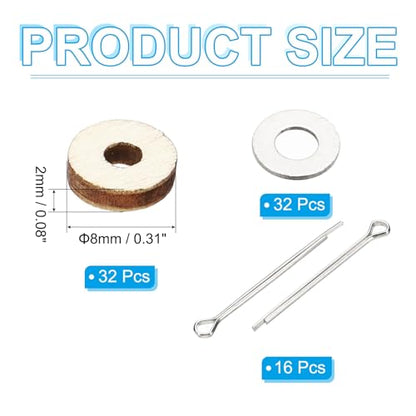 PATIKIL 8mm Doll Joints, 16 Set Removable Cotter Pin Joints Connector and Fiberboard Tray for Bear Limbs Making Head DIY Crafts Accessories - size: 8mm