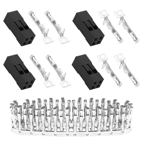 50 Sets / 250 Pieces for Dupont 2.54mm 2Pin Black Female Connector - size: 2-Pin Female, style: Black-Double Row