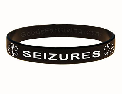 Seizures ID Bracelet Wristbands - color: 5 Pack, size: 7 Inches - Youth