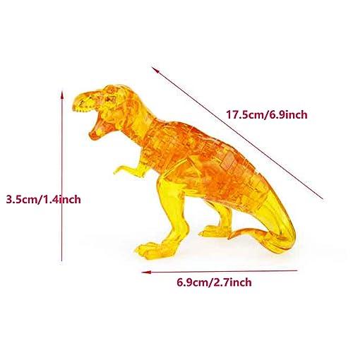 3D Crystal Dinosaur Puzzle,Crystal Puzzle Brainteasers for Puzzlers Ages 16 and Up,50PCS(Transparent) - color: Transparent-dinosaur