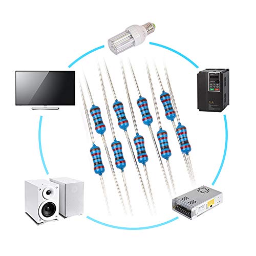 2600Pcs 130 Values Resistor Kit 1/4W, 1 Ohm-3M Ohm RoHS Compliant MelkTemn Resistor Assortment Kit Metal Carbon Film Fixed 1% Electrical Resistors Set Assortment Resistance Optional 100% New