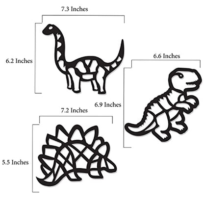 VHALE Suncatchers Craft 3 Sets (9 Cutouts) w Tissue Papers Stained Glass Effect Paper Sun Catcher Kit, Window Art, Classroom Crafts, Creative Art Projects, Kids Party Favors (Dinosaur) - style: Dinosaur