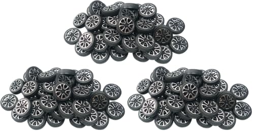 EUDAX 100pcs Plastic Roll 2mm Dia Shaft Car Truck Model Toys Wheel (30mmx9mm) (Pack of 3) - size: Small (Pack of 3)