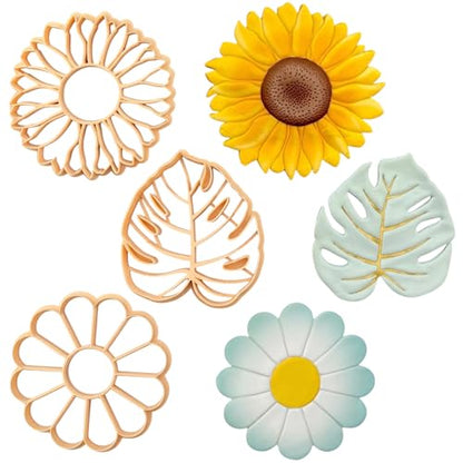 Botanical Trinket Cutter Set for Polymer Clay Display & Jewelry Styling – Monstera, Sunflower & Daisy | SUNMODA-TRI - color: Sunflower+Monstera+Daisy