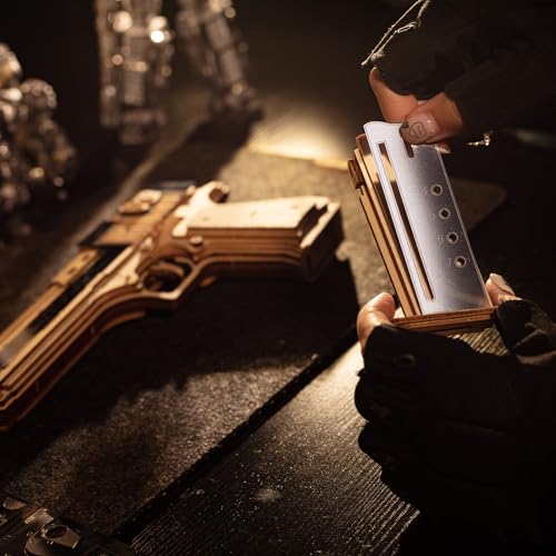 MU 3D Wooden Puzzle for Adults Model kit Building Wood Desert Eagle, Toy Wooden Puzzles Gun, DIY Kits for Men Gifts Birthday Collectible Hobbies Kit - color: Desert Eagle
