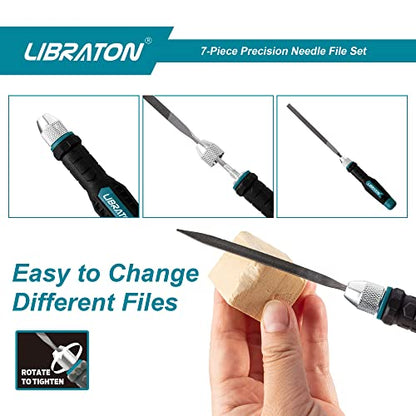 LIBRATON Needle File Set Interchangeable, Small Files, Mini Files - style: Needle File-6PCS