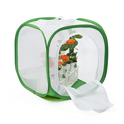 Two Doors Monarch Butterfly Habitat, Insect Mesh Cage, Caterpillar Enclosure Terrarium Pop-up (12 X 12 X 12 Inches) - size: 12 X 12 X 12 Inches