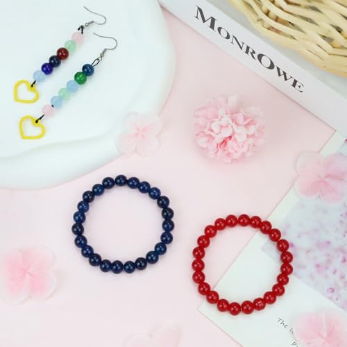 500Pcs Red Glass Beads for Bracelets - color: Red, size: 8mm 500pcs