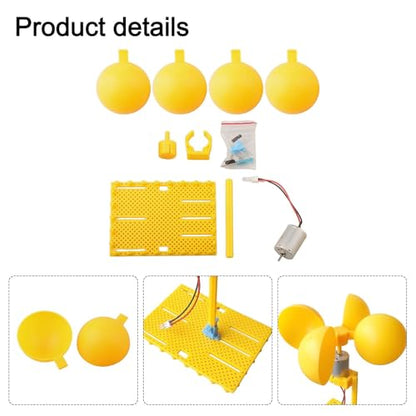 Wind Turbine Generator Kit With Brushless DC Motor And Tail For DIY Wind Power Learning, Educational Science Project ABS And Mental