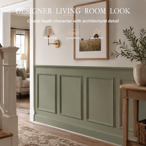 Pre-Cut Paintable Wall Molding Kit, 3 Set Accent Wall Panels (31.5"x 31.5") - size: 31.5"x 31.5"