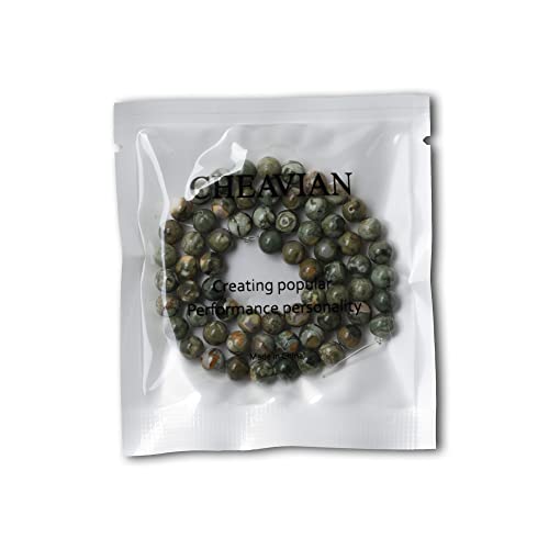 60PCS 6mm Natural Aust Rhyolite Stone Gemstone Round Loose Beads for Jewelry Making 1 Strand 15" - color: Aust Rhyolite A, size: 6mm