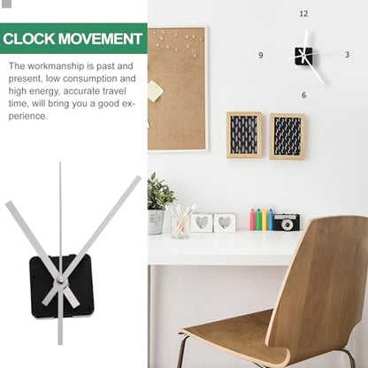 Clock Movement Quartz Clock Mechanism Kit, Silent Quartz with Long Spade Hands Wall Movement Non-Ticking Repair Parts Replacement Kit Motor for Custom Repair