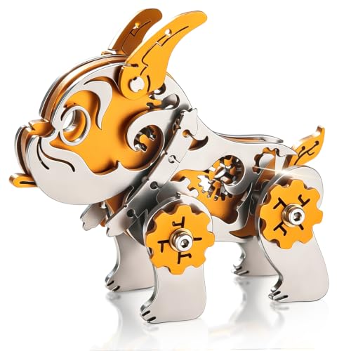 3D Metal Model Kits,Mechanical Bulldog Stainless Steel Gifts Toys - color: A6-bulldag
