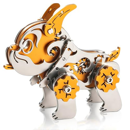 3D Metal Model Kits,Mechanical Bulldog Stainless Steel Gifts Toys - color: A6-bulldag