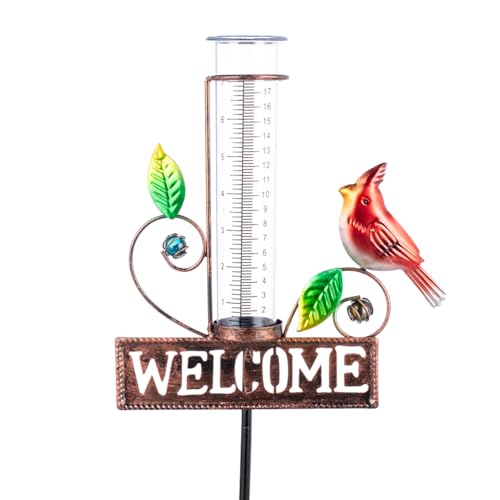 Stargarden Rain Gauge Outdoor, Metal Cardinal Rain Gauge - color: Cardinal
