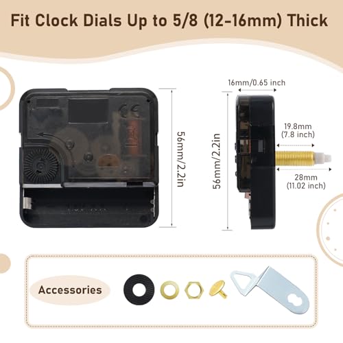 15 Pack Clock Mechanism Replacement Kit with 19 Pairs Clock Hands - size: Thread length 0.78 inche