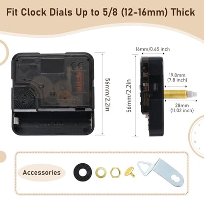 15 Pack Clock Mechanism Replacement Kit with 19 Pairs Clock Hands - size: Thread length 0.78 inche