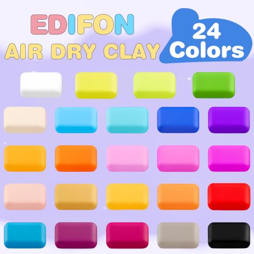 EDIFON Air Dry Clay, 24 Colors Foam Magic Modeling Clay for Kids DIY Crafts - color: 24 colors