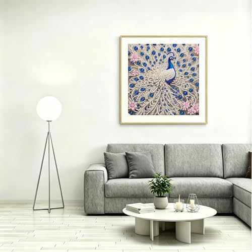 Peacock Pearl Diamond Art Kits for Adults,Diamond Painting Kits 11.8X11.8In - color: DE6606