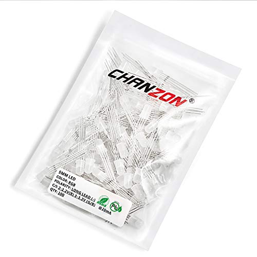 CHANZON 100 pcs 5mm RGB Multicolor Diffused LED Diode Lights Common Cathode - color: M) Rgb (Common Cathode) (100pcs)