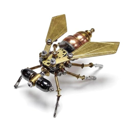 3D Metal Model Kits Puzzle for Adults Steampunk 160+ Parts Assembly DIY Electric Mechanical Insect Fly Christmas & Birthday Gift for Father Men Teens (Fly) - style: Fly