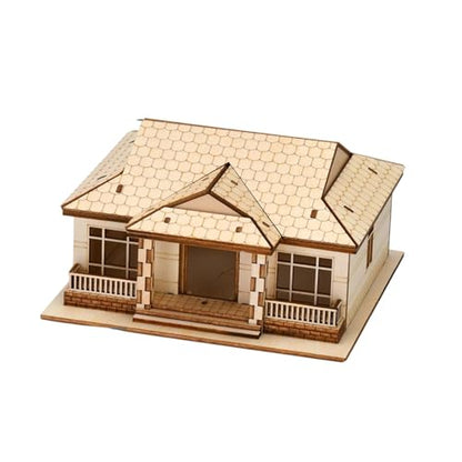 Building Models Wooden Model Kit Puzzle DIY Assembly Creative Miniature Villa Ornament Solid Wood Brain Training Suitable for Birthday Gift, 1 Tier - size: 1 Tier