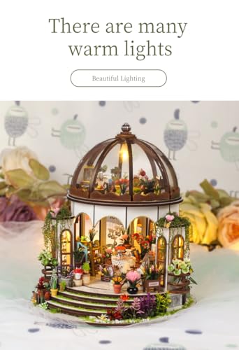 Hanging Garden DIY Miniature House Kit,Wooden Dollhouse with LED for Adults - style: Hanging Garden