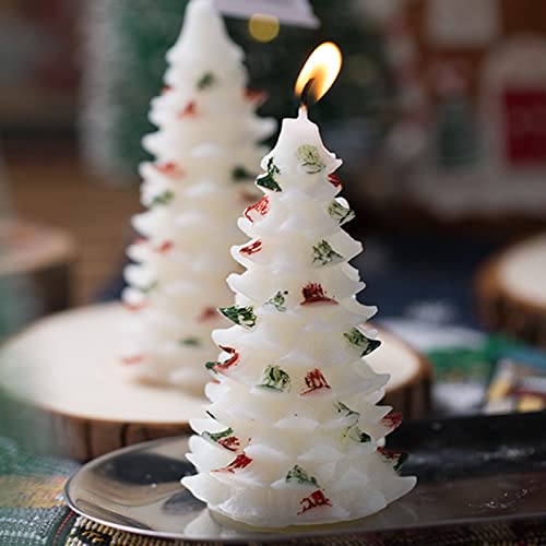 2PCS Christmas Tree Silicone Candle Molds, DIY 3D Tree Shape Molds for Candle Making DIY Scented Candle Home Party Deco Gifts Christmas Ornament(3.8") - color: 2Pcs Christmas Tree 3.8"