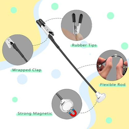 Magnetic Helping Hands for Soldering with 12 Flexible Magnetic Clips - All-in-One Steel Box Station with Brush, Ideal as a Model Painting Stand, Soldering, PCB, and Crafts (Silver) - color: Silver, size: M
