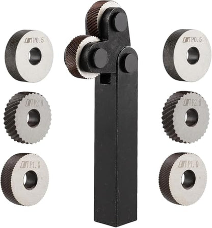 7pcs high-Strength Double-Wheel Lathe knurling Tools Diagonal Diagonal knurling Wheel Pitch 0.5/1.0/2.0mm - style: knurling Wheel Pitch 0.5/1.0/2.0mm