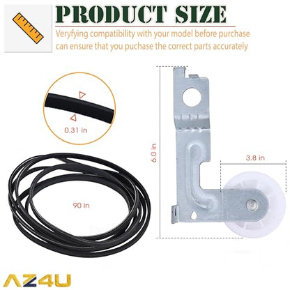 AZ4U Dryer Idler Pulley and Belt Kit for Samsung DV210AEW DV45H7000EW - size: Idler Pulley + Belt